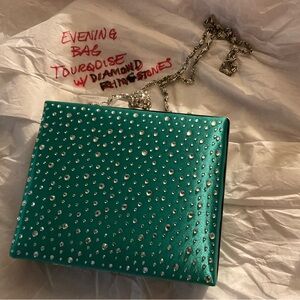 Lulu Townsend Turquoise Clutch with Sparkling Accents